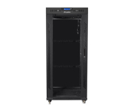 LANBERG Szafa instalacyjna rack stojąca 19 27U 600x800 czarna, drzwi szklane LCD (Flat pack) FF01-6827-12BL - 704974 - zdjęcie 3